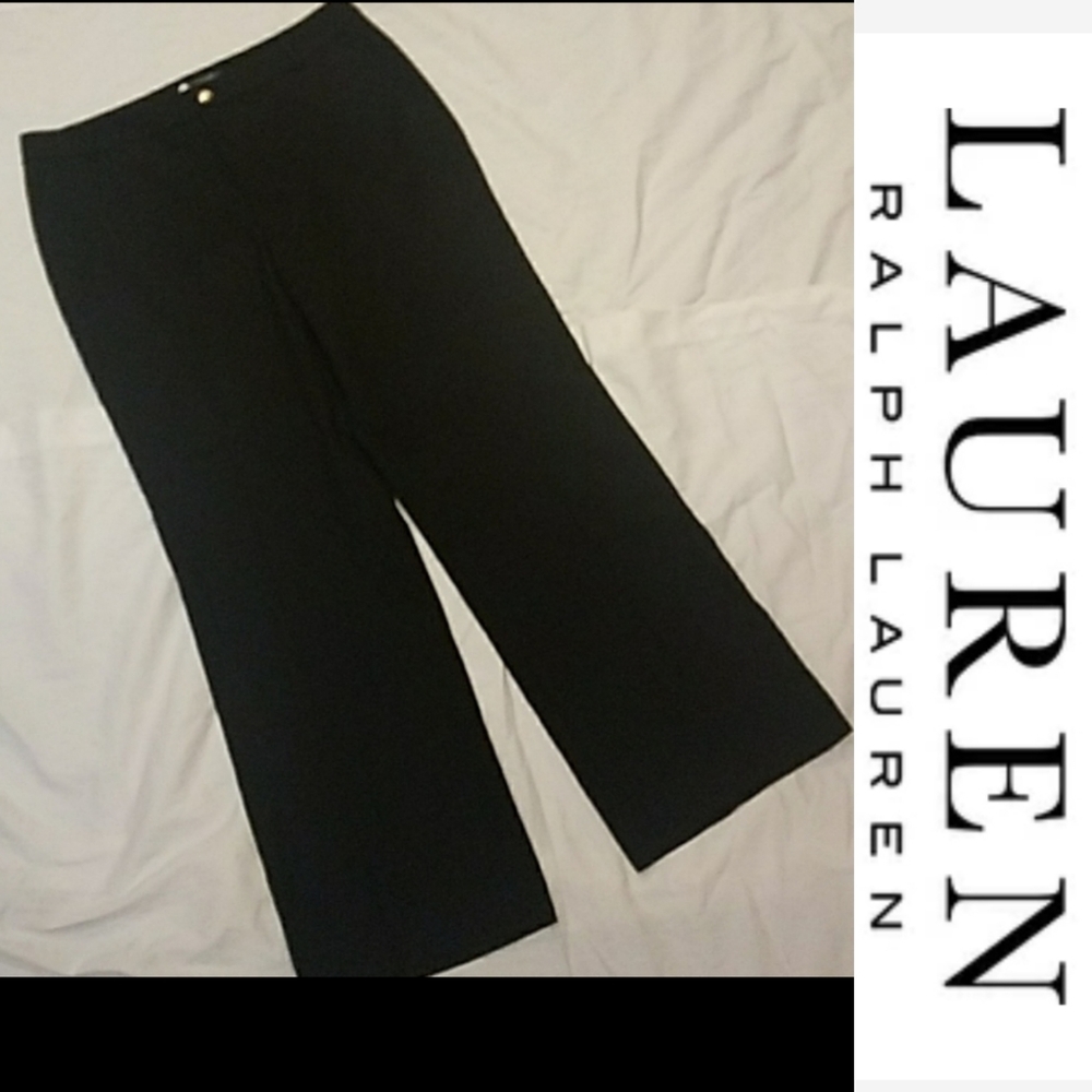 - Ralph Lauren Classic Black Flat Front Slacks